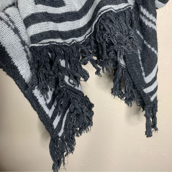 San lorenzo open front fringe wool alpaca sleeveless cardigan gray - Picture 7 of 10